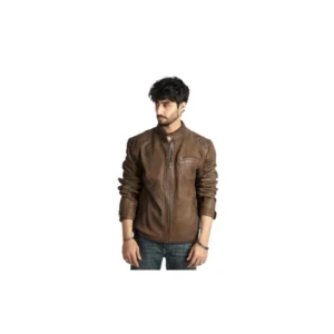 Mens Fashion Jacket Biker Style Real Brown Leather Superior Quality Outwear Jacket