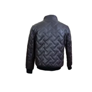 Mens Black Leather Jacket Biker Style Lambskin Leather Premium Quality Quilted Jacket