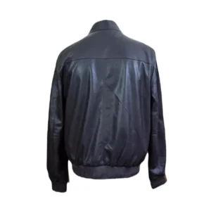 Mens Bomber Jacket Biker Style Lambskin Brown Leather Slim Fit Casual Stylish Jacket