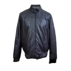 Mens Bomber Jacket Biker Style Lambskin Brown Leather Slim Fit Casual Stylish Jacket