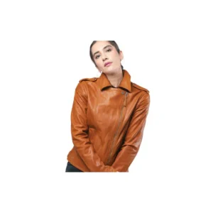 Womens Classic Biker Style Jacket Genuine Sheep Leather Superior Quality Fashion Jacket